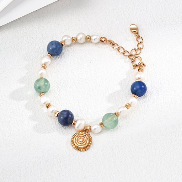 🌸 Natural Pearl & Gemstone Beaded Bracelet | Timeless Handmade Design 🌸 - Picture 1 of 4